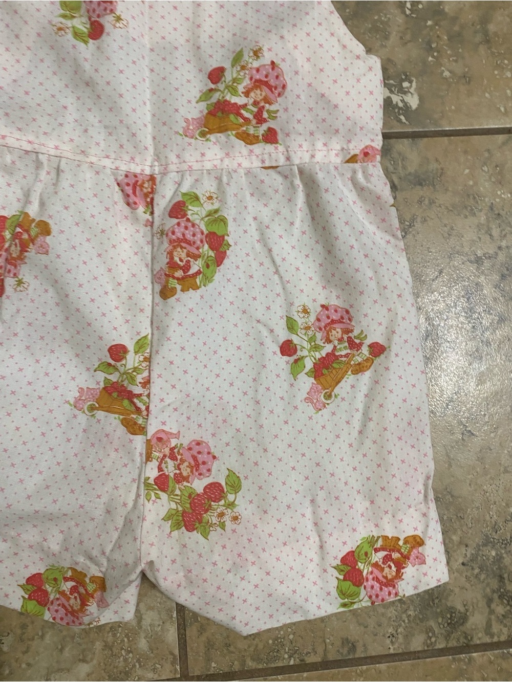 Vintage Retro 80s Strawberry Shortcake 12mo Pink Pin Dot Sunsuit Romper Rare - Picture 11 of 11